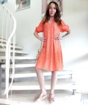 Σταμπωτό φόρεμα Καθαρό βισκόζ Tamaris Χρ πορτοκαλί : FW