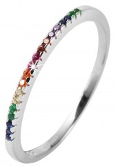 Ασημένιο δαχτυλίδι με πολύχρωμα ζιργκόν. : FW