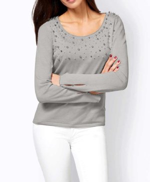 αν. γκρι Designer-πουλόβερ με πέρλες Ashley Brooke by Heine