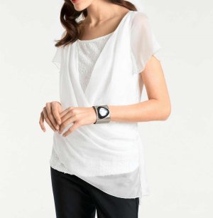 λευκό Shirt με παγιέτες Ashley Brooke by Heine