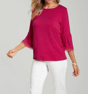 Ζέρσεϊ shirt με βολάν Création L  - fashionworld.gr