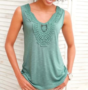 Shirt Τοπ με δαντέλα Heine Καθαρό βισκόζ  - fashionworld.gr