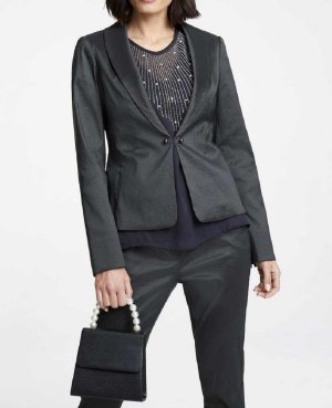 Μπλέιζερ με πέρλες PATRIZIA DINI ΧΡΩΜΑ ΓΡΑΦΙΤΗ  - fashionworld.gr