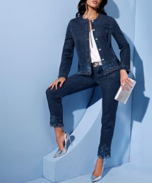 Jeans μπλέιζερ με κέντημα Création L  - fashionworld.gr
