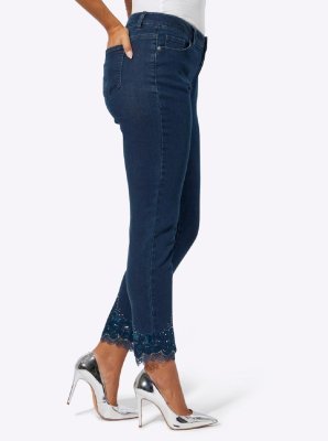 Jeans με δαντέλα στο τελείωμα Création L  - fashionworld.gr