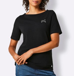 Pima-Βαμβακερό-Stretchshirt με στρας Création   - fashionworld.gr