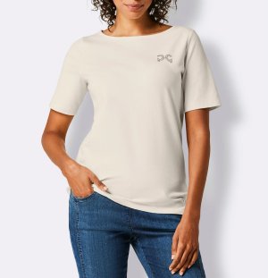 Pima-Βαμβακερό-Stretchshirt με στρας Création   - fashionworld.gr