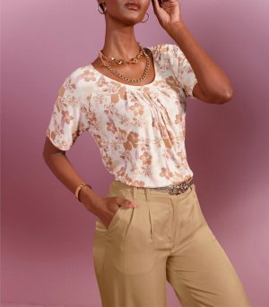 Σταμπωτό shirt με πιέτες Création L  - fashionworld.gr