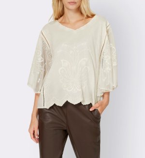 Δαντελωτή πουκαμίσα με κέντημα Heine  - fashionworld.gr