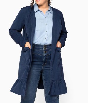 Κοντό παλτό με βολάν στο τελείωμα Sheego  - fashionworld.gr