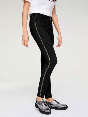 μαύρο Jeans με διακοσμητικές πέτρες Linea Tesini by Heine