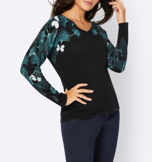 Φίνο πλεκτό πουλόβερ με τύπωμα Création   - fashionworld.gr