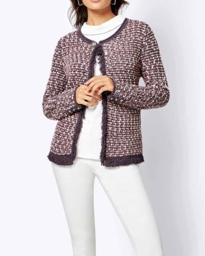 Πλεκτή ζακέτα με κρόσσια Création L  - fashionworld.gr