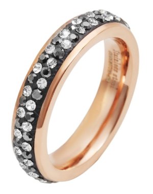 Akzent Δαχτυλιδι από ατσάλι γκρι λευκό  - fashionworld.gr