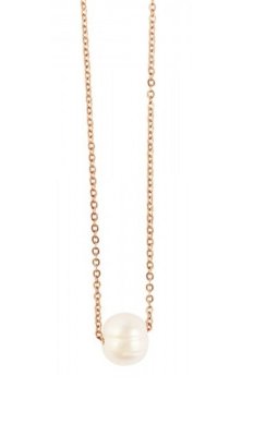 Κολιέ από ατσάλι με πέρλα γλυκού νερού Akzent  - fashionworld.gr