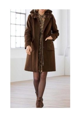 Designer-Μάλλινο παλτό με γούνινο γιακά  Linea Tes  - fashionworld.gr