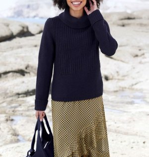 Πουλόβερ με γυριστό γιακά σε μίξη σχεδίων Heine  - fashionworld.gr